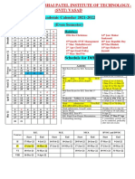 Academic Calendar 2021-2022 (Even Semester) : Sardar Vallabhbhai Patel Institute of Technology - (Svit) Vasad