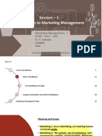Session - 1 Introduction To Marketing Management