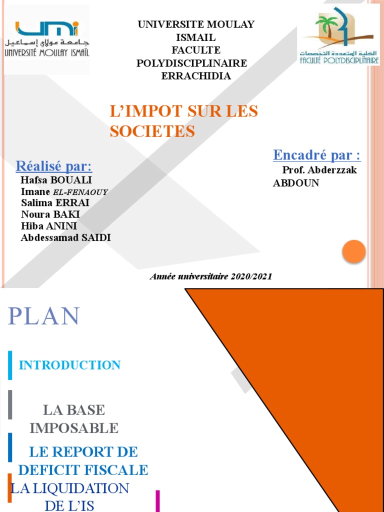 Impôt sur les sociétés au Maroc | PDF | Dépréciation | Impôts