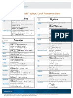 Symbolic Math Toolbox Quick Reference