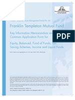 Franklin Templeton Mutual Fund Key Information Memorandum and Common Application Form