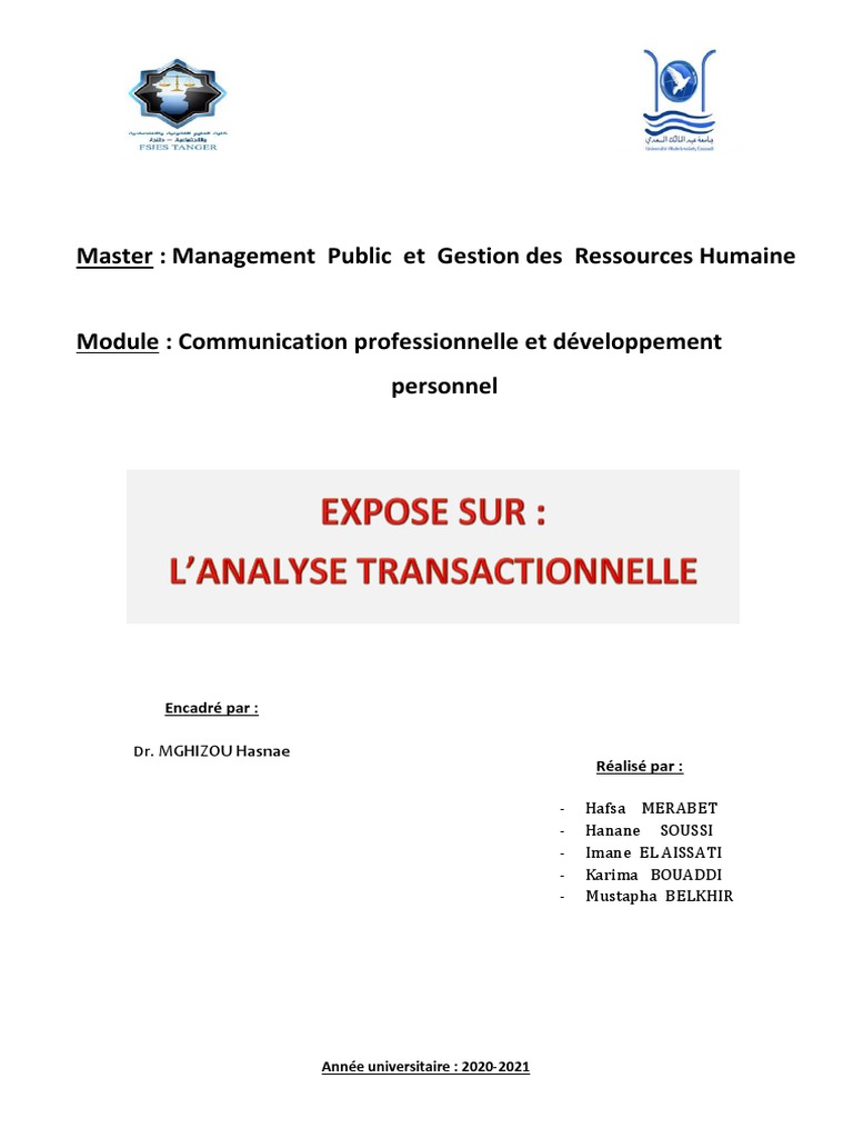 L'analyse Transactionnelle 2 | PDF | Psychothérapie | Psychologie