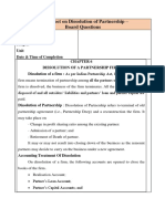 Worksheet On Dissolution of Partnership - Board Exam Questions