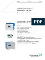 Informações técnicas sobre o transmissor ultrassônico Prosonic S FMU90