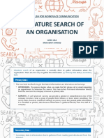 W1&2 Literature Search of An Organisation