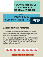 1.teori Ion Svante Arrhenius 2.elektrolit Senyawa Ion & Senyawa Kovalen Polar