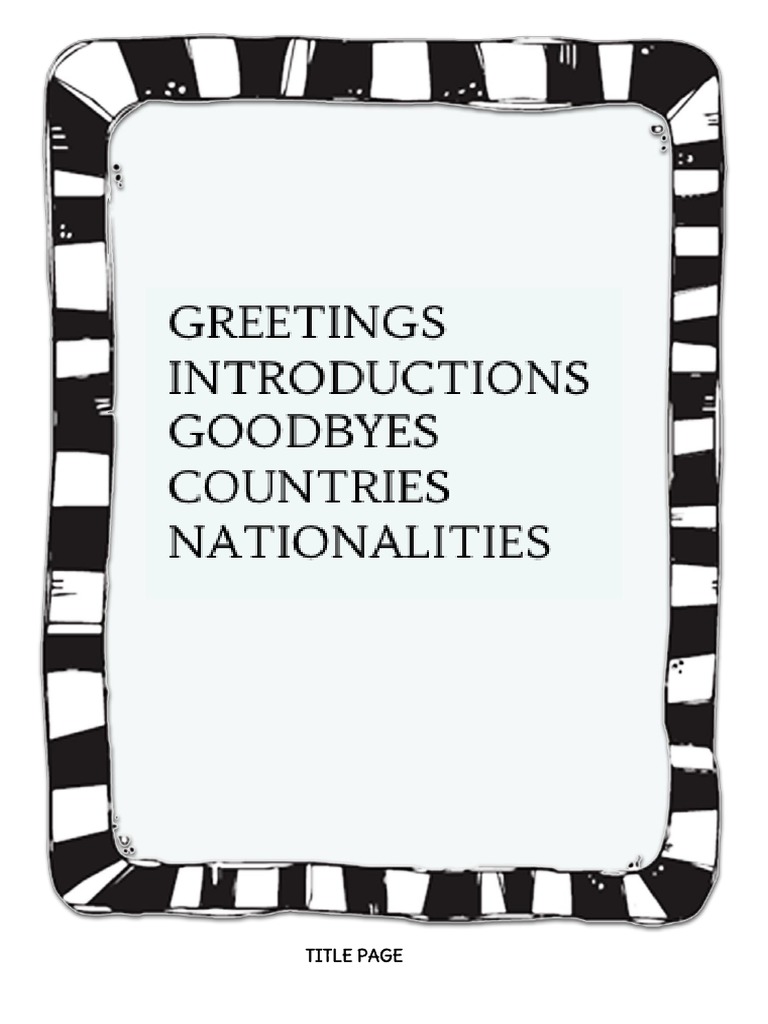 Greetings and Introductions in English Interactive Notebook | PDF ...