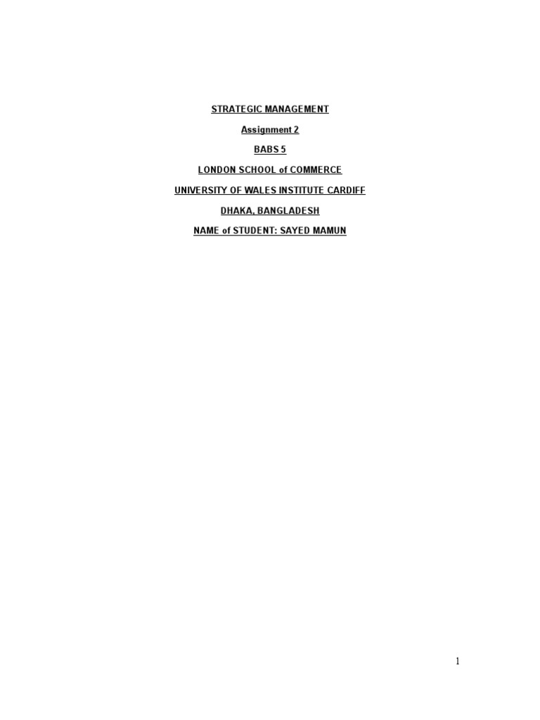 Strategic Management Assignment 2 | PDF | Strategic Management | Innovation