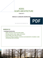 AS301 Landscape Architecture: Module Vi: Landscape Construction