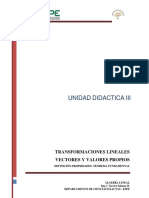 TRANSFORMACIONES LINEALES Y VALORES PROPIOS