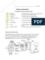 Energy Transformation Worksheet 1