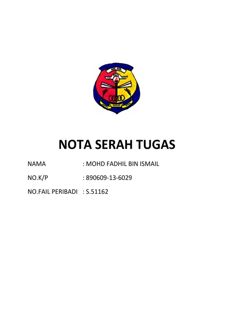 Nota Serah Tugas Pegawai Pendidikan | PDF