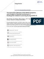 The Association Between Child ADHD Symptoms and Changes in Parental Involvement in Kindergarten Children S Learning During COVID 19