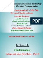 Lecture 10 - Marine Hydrodynamics I - Volume and Mass Flow Rates - Part II