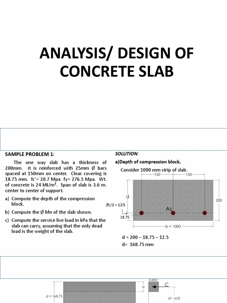 Analysis/ Design of Concrete Slab PDF Pascal (Unit) Concrete