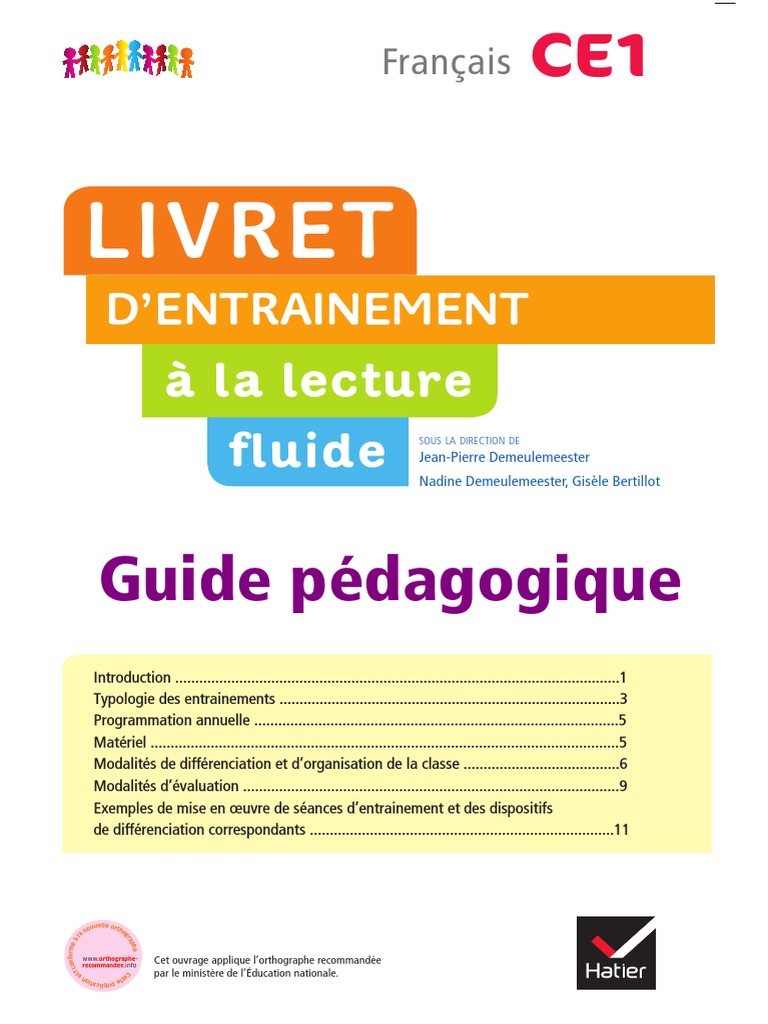 Livret D entrainement à La Lecture Fluide Ce1 Pdf Gratuit Guide Pédagogique Fluence Ce1 | PDF | Ponctuation | Émotions