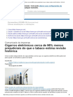 Cigarros Eletrônicos Cerca de 95% Menos Prejudiciais Do Que o Tabaco Estima Revisão Histórica - GOV - UK