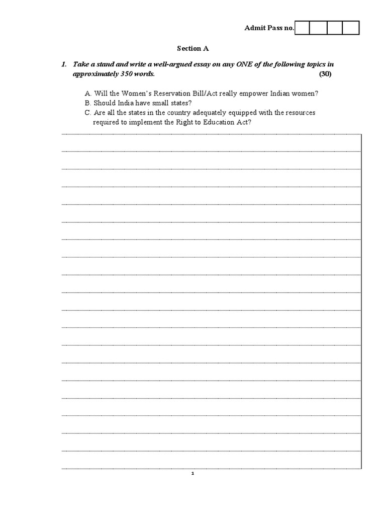 Take A Stand and Write A WellArgued Essay On Any ONE of The Following