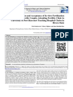The Perception and Acceptance of in Vitro Fertilization Amongst Infertile Couples