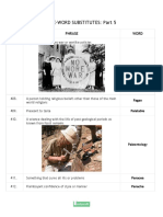 One-Word Substitutes: Part 5: Sr. No. Phrase Word