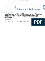 Application of Good Manufacturing Practice Regulations To Investigational Biologic Products