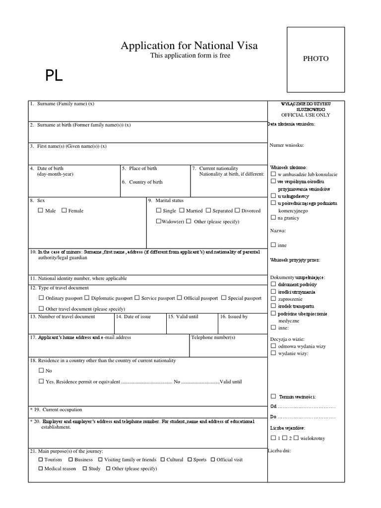 National Visa Application Form Know Your Visa Type | PDF | Travel Visa ...