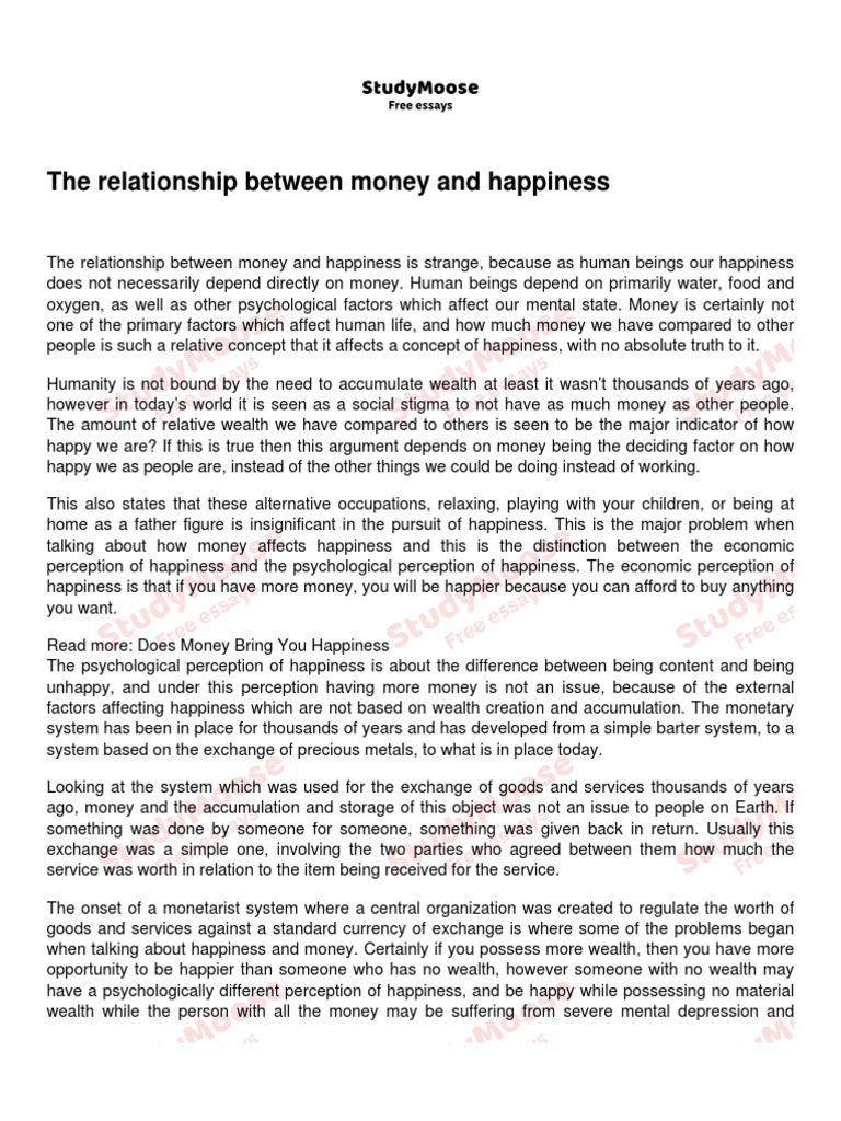 Money's Complex Role in Happiness | PDF | Happiness | Wealth