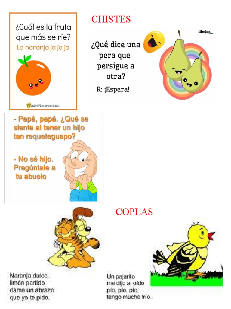 3 Chistes Coplas Retahilas Trabalenguas Adivinanzas | PDF
