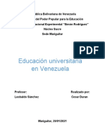 Educación Universitaria en Venezuela