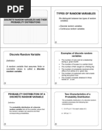 Examples of Discrete Random Ariables Variables