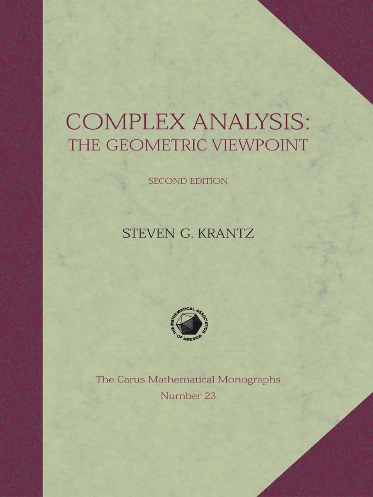 Krantz Visual Complex Analysis | PDF | Holomorphic Function | Complex ...