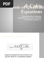 Roots of Quadratic & Cubic Equations