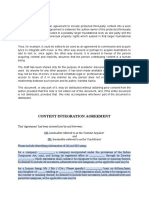 Content Integration Agreement (Draft)