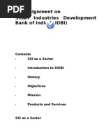 An Assignment On Small Industries Development Bank of India (SIDBI)