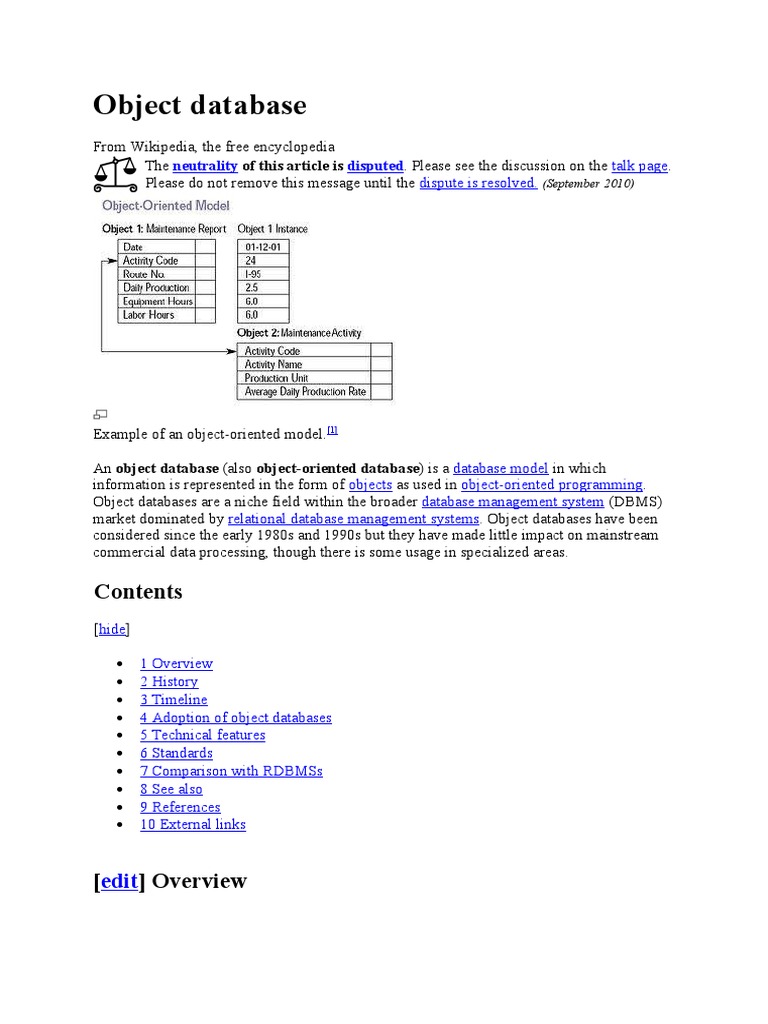 Overview of Object-Oriented Databases | PDF | Software Engineering ...