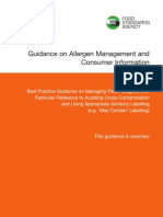 FSA Guideline Allergens Management