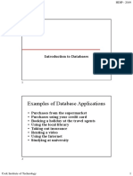 Examples of Database Applications: Introduction To Databases