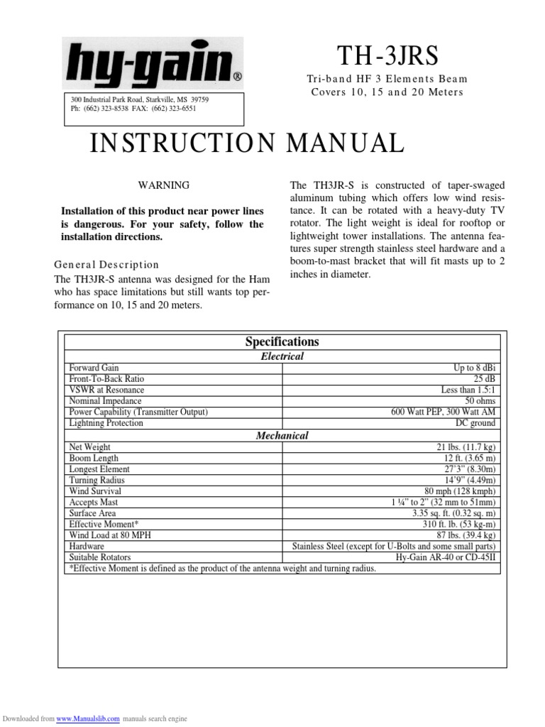 TH 3 Jrs PDF Coaxial Cable Antenna (Radio)