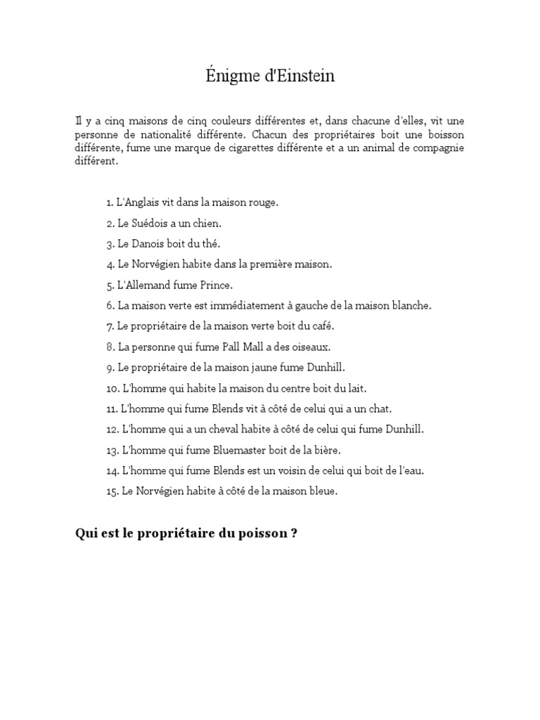 Énigme D'einstein PDF — free download