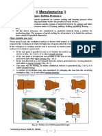 ( (Manufacturing) ) : Material Removal Process (Cutting Process)