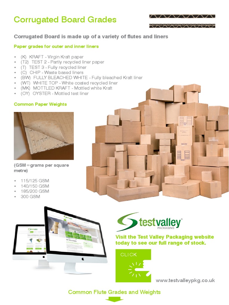 Corrugated Board Grades Guide | PDF | Paper | Printing Materials