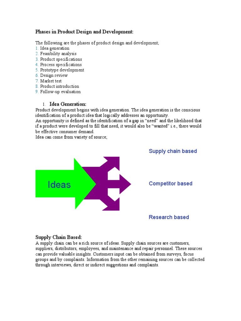 Phases in Product Design and Development | PDF | New Product ...