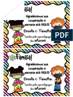 Cartão Bis Parceria Entre Escola e Família