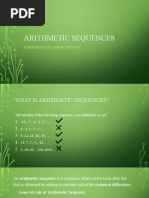 Arithmetic Sequences: Prepared By: Ms. Leah Rose Ducut