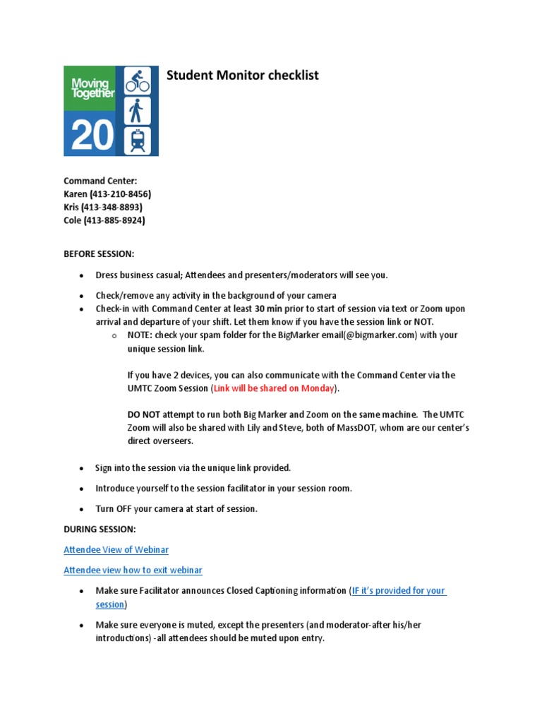 Student Monitor Checklist FINAL | PDF | Computer Networking | Computer ...