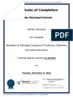 3 Certificate of Completion For Bloodborne Pathogen Exposure Prevention Teachers and Administration