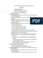 General Guidelines For The Research Proposal Output For S.Y. 2021-2022 (Soft Copy) I. Content of The Research Proposal