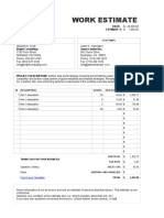 Work Estimate Template in Excel