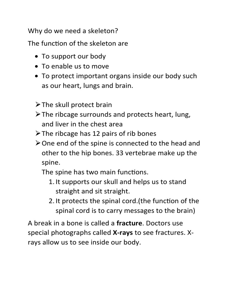 Why Do We Need A Skeleton | PDF