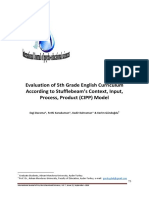 Evaluation of 5th Grade English Curriculum According To Stufflebeam's Context, Input, Process, Product (CIPP) Model